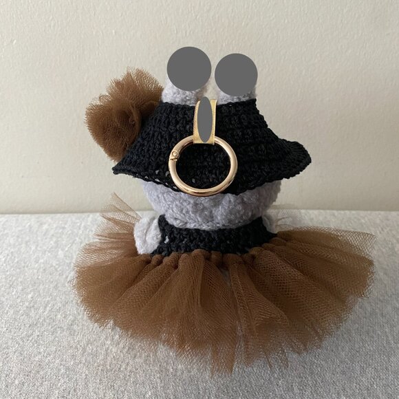 Handmade Crochet Brown Black Autumnal Princess Tutu for 17cm Doll 2-Piece Set - Picture 3 of 5